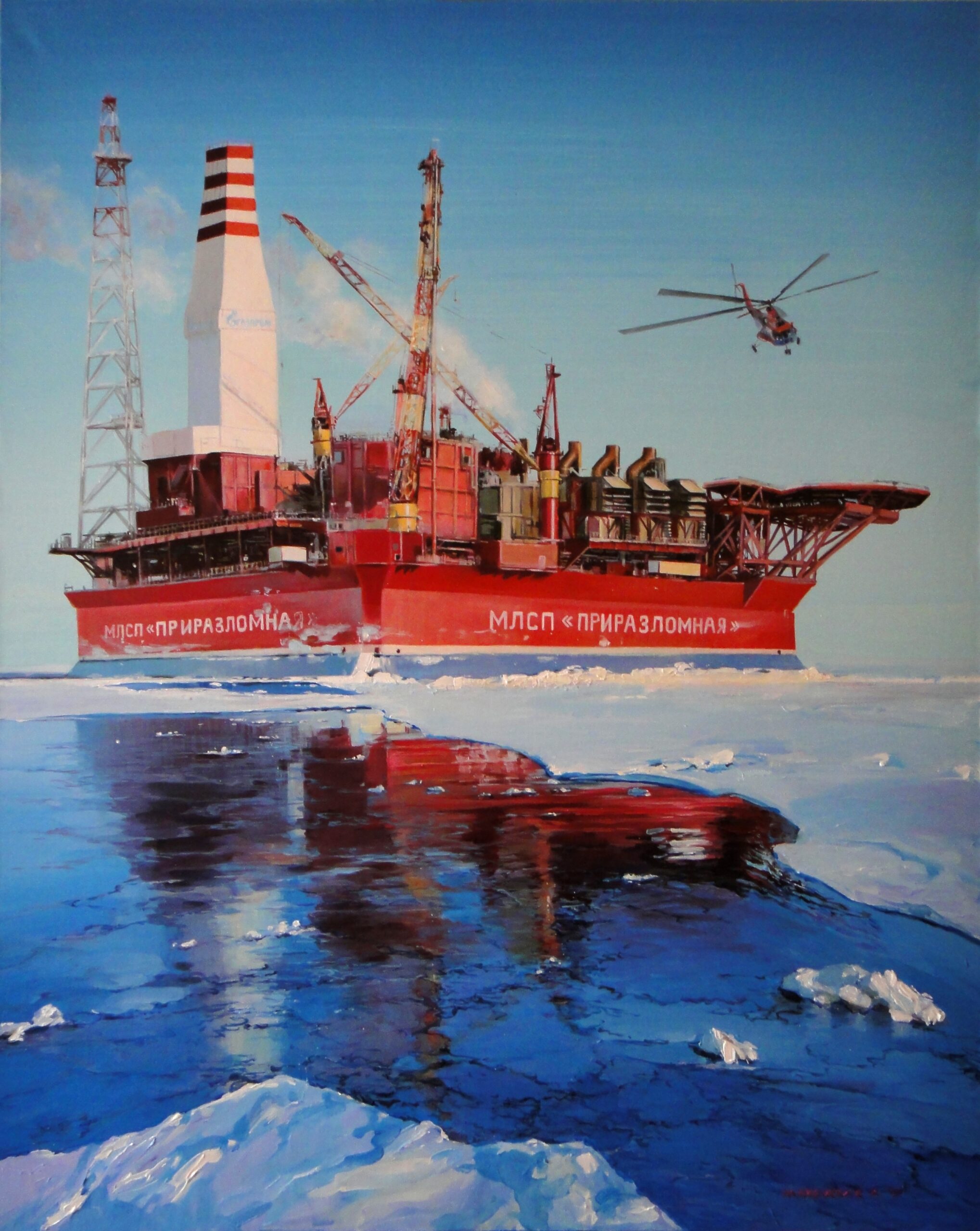 арктика.приразломная.2017 холст сырая нефть акрил100на80 (1)